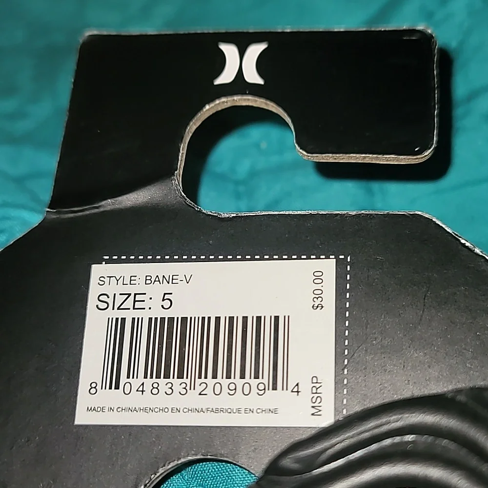 New Hurley Bane-V Slip On Sandal Beach Slide Shoes Black Or Navy 5y 7 Womens‎